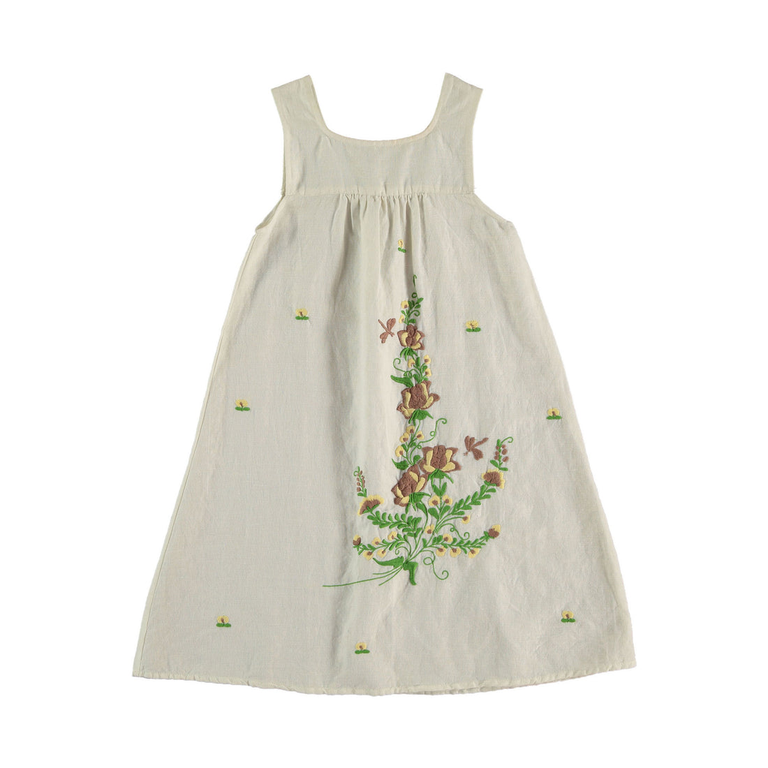 The New Society Off White Cerisier Embroidered Linen Dress