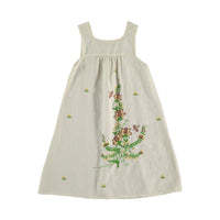 The New Society Off White Cerisier Embroidered Linen Dress