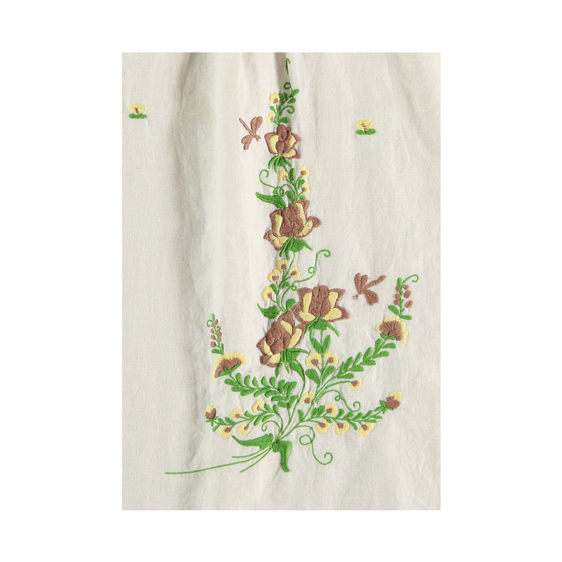 The New Society Off White Cerisier Embroidered Linen Dress