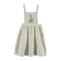 The New Society Off White Jacinther Embroidered Linen Pinafore