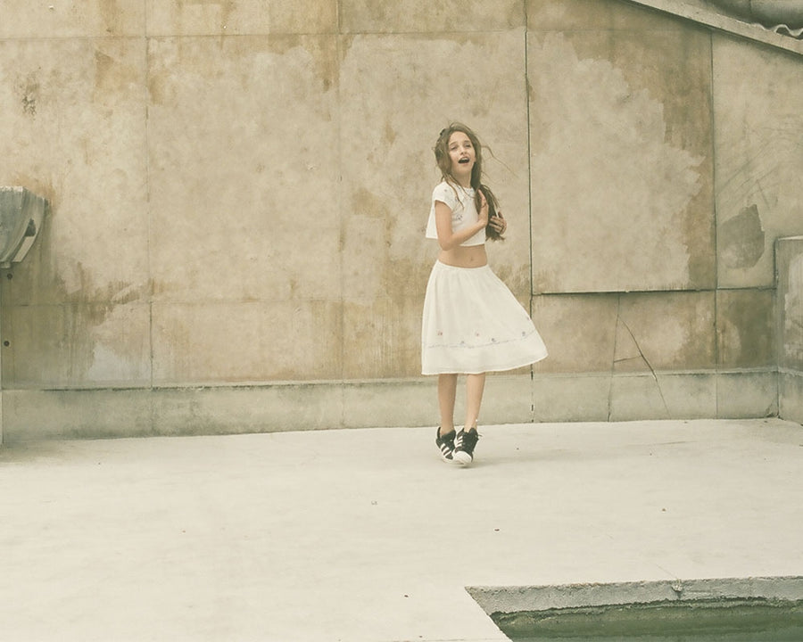 Atelier Barn Cream Embroidered Skirt