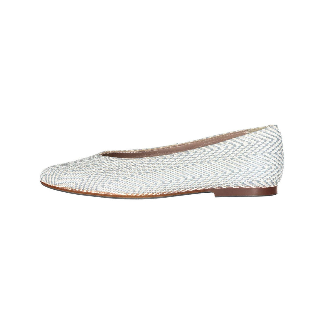 Papanatas shoes Papanatas Blue Herringbone Linen Flat