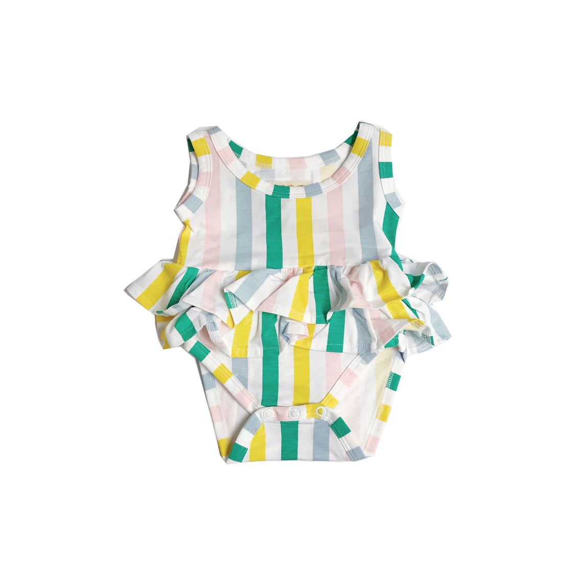 Hugo Loves Tiki Pastel Stripes Ruffled Onesie