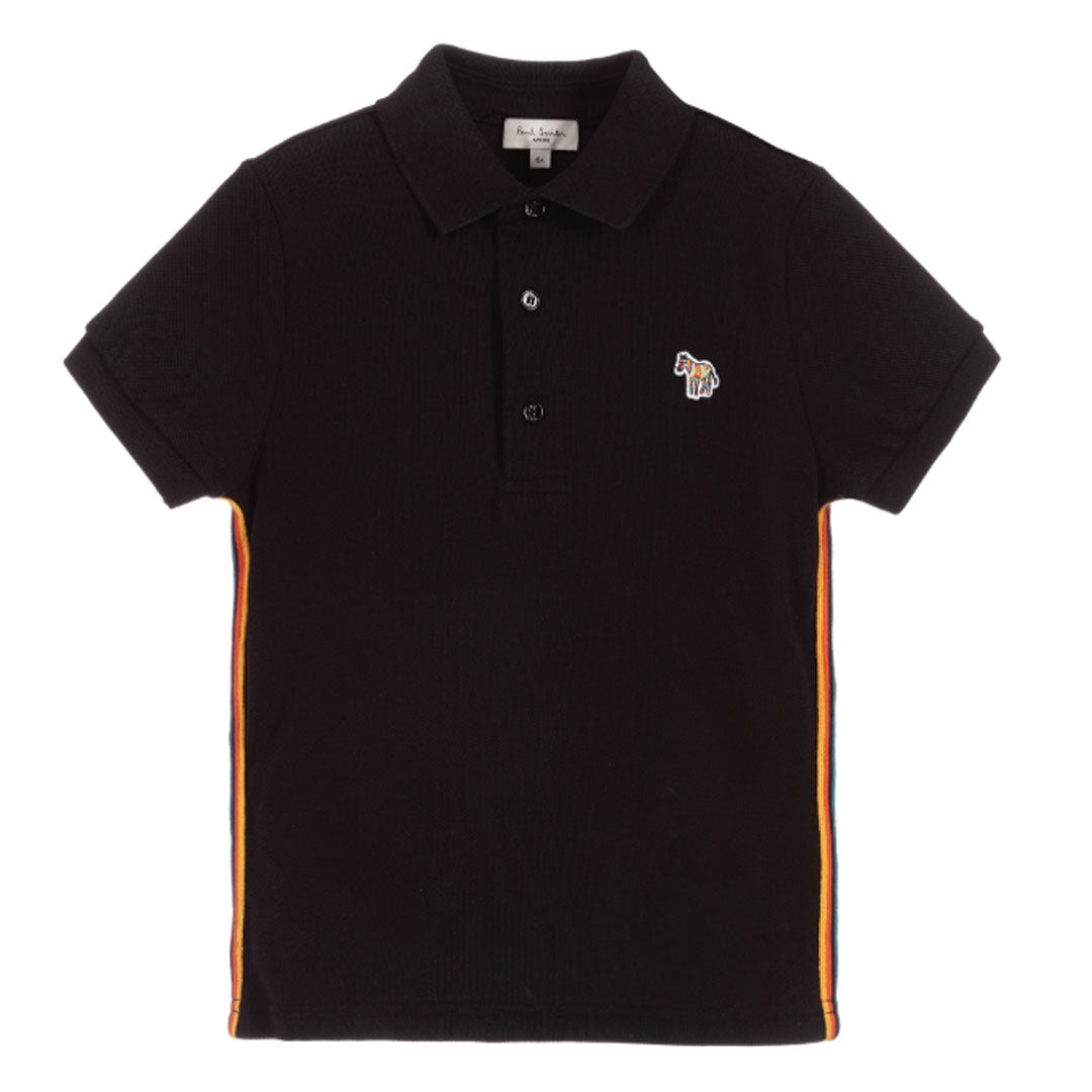 Paul Smith Junior Black Side Striped Adulo Polo
