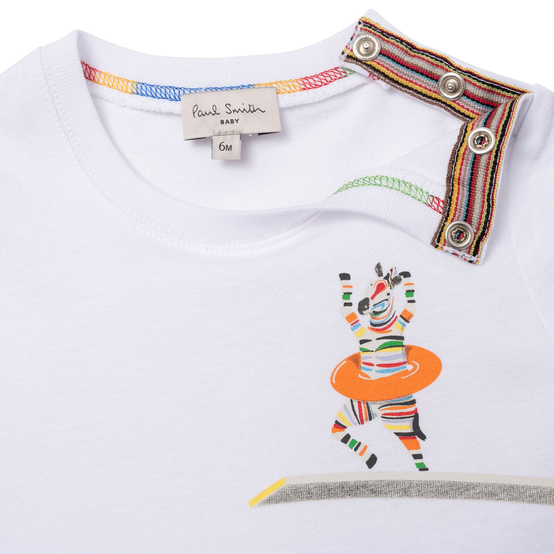 Paul Smith tees Paul Smith White Pool Zebra Baby Tee