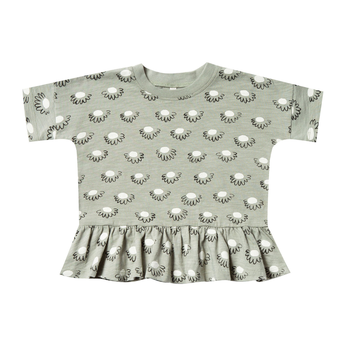 Rylee and Cru Seafoam Flower Peplum Tee