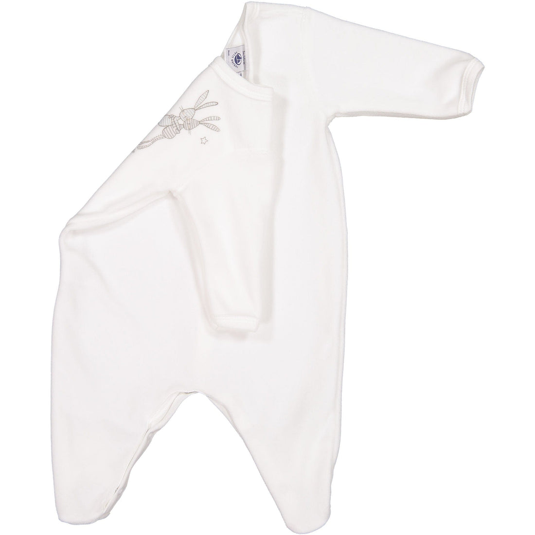 Petit Bateau Rompers and Bodysuits Petit Bateau White 2 Pack Velour Footies