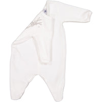 Petit Bateau Rompers and Bodysuits Petit Bateau White 2 Pack Velour Footies