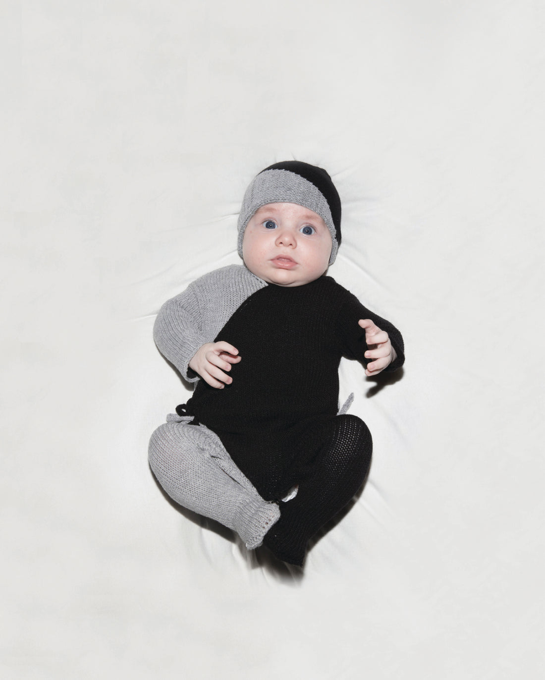 NUNUNU Black Heather Grey Knit Set