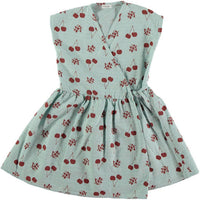 Picnik dresses Picnik Aqua Cherry Wrap Dress