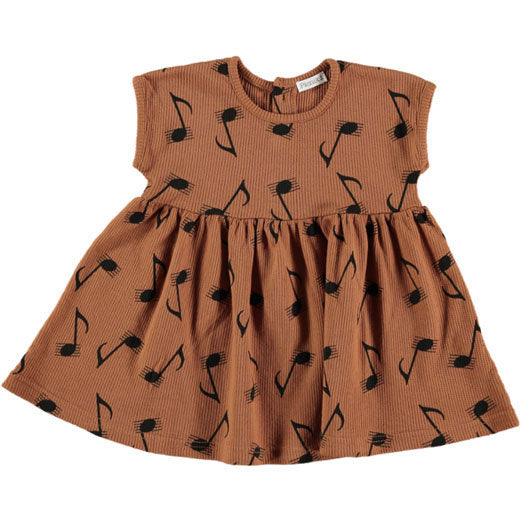 Picnik dresses Picnik Brown Music Note Baby Dress