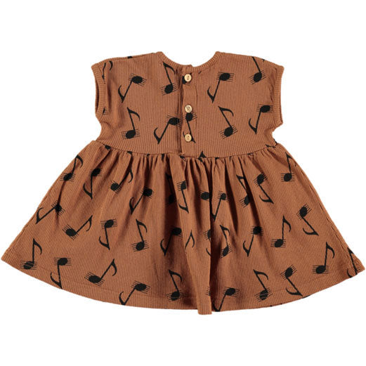 Picnik dresses Picnik Brown Music Note Baby Dress