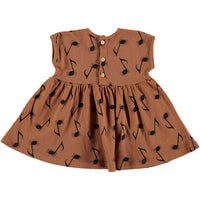 Picnik dresses Picnik Brown Music Note Baby Dress