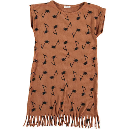 Picnik dresses Picnik Brown Music Note Fringe Adah Dress