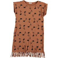 Picnik dresses Picnik Brown Music Note Fringe Adah Dress