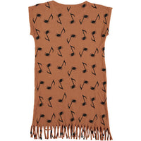 Picnik dresses Picnik Brown Music Note Fringe Adah Dress
