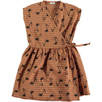 Picnik dresses Picnik Brown Music Note Wrap Dress