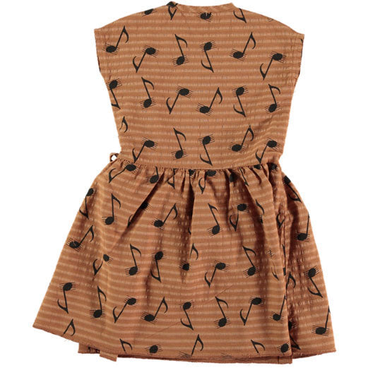 Picnik dresses Picnik Brown Music Note Wrap Dress