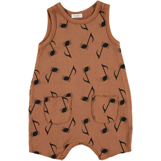 Picnik rompers Picnik Brown Music Note Romper