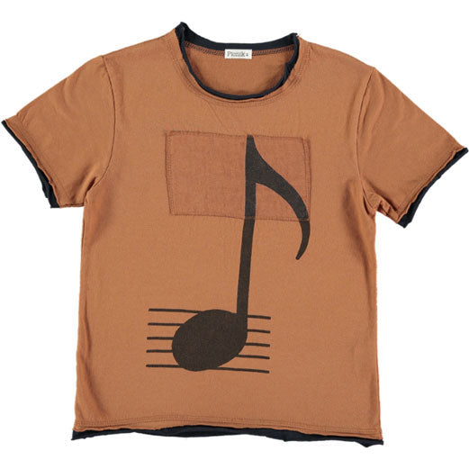 Picnik tees Picnik Brown Music Note Trimmed Roy Tee