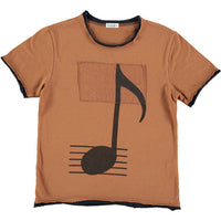 Picnik tees Picnik Brown Music Note Trimmed Roy Tee