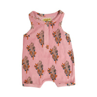 Hugo Loves Tiki Pink Seahorses Short Leg Terry Romper