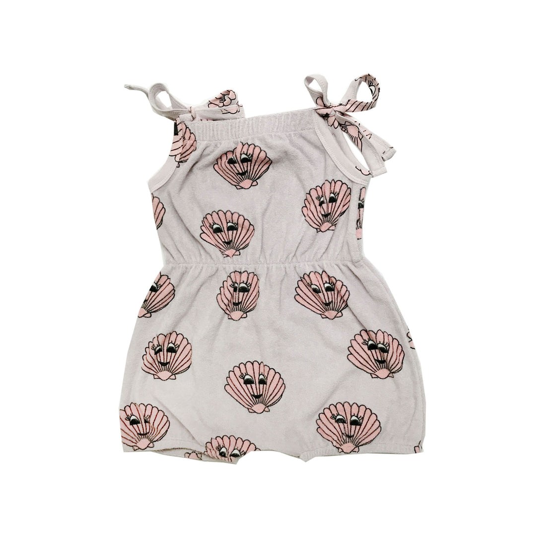 Hugo Loves Tiki Pink Seashells Shoulder Tie Romper