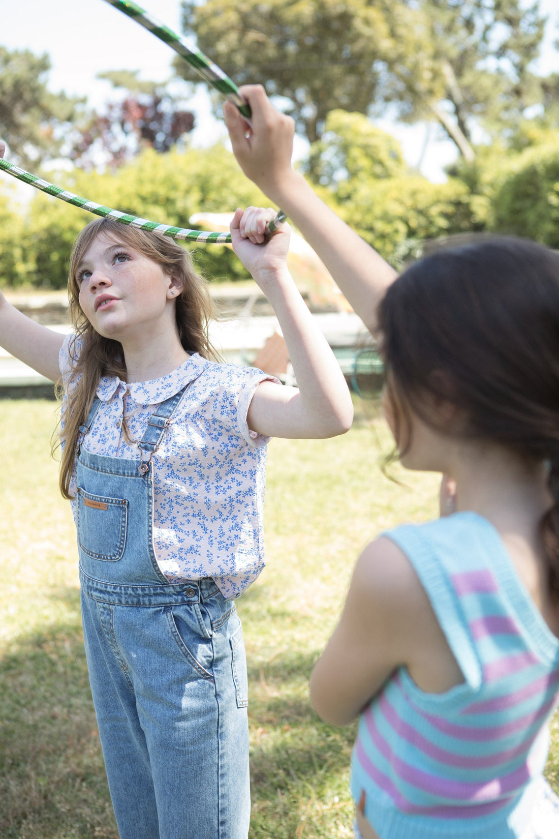 Piupiuchick rompers Piupiuchick Light Blue Washed Denim Dungarees