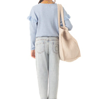 Piupiuchick Light Blue Little Star Frill Long Sleeve Tee