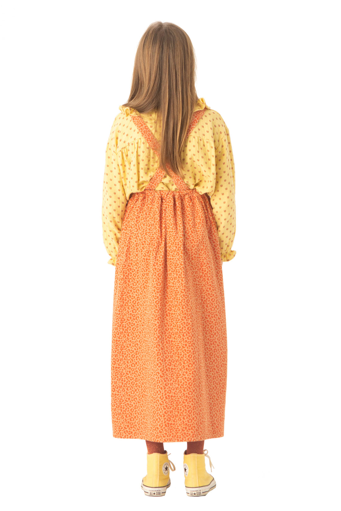 Piupiuchick Pastel Coral Animal Print Long Apron Dress