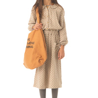 Piupiuchick Taupe Little Flowers Frilled Long Skirt