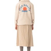 Piupiuchick Taupe Little Flowers Frilled Long Skirt