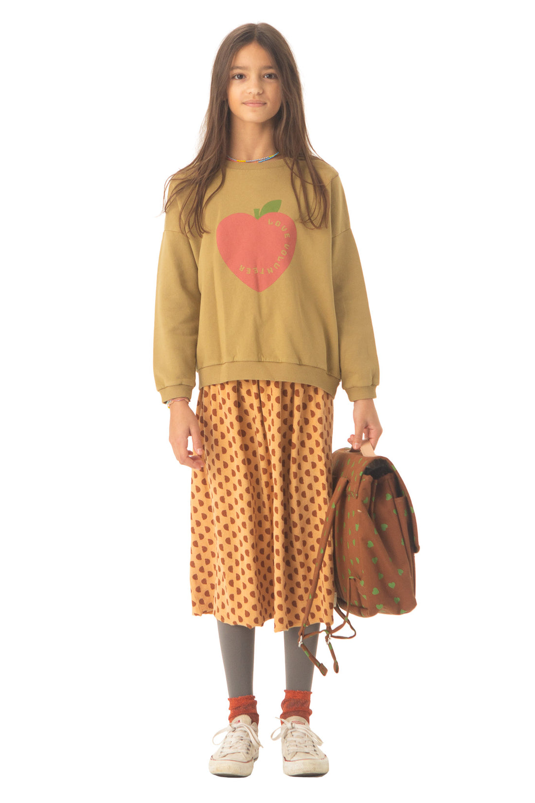 Piupiuchick Olive Heart Print Sweatshirt