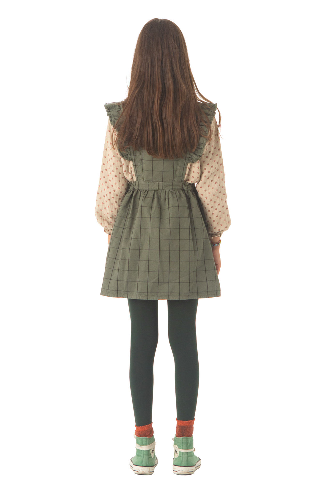 Piupiuchick Green Checkered Sleeveless Dress