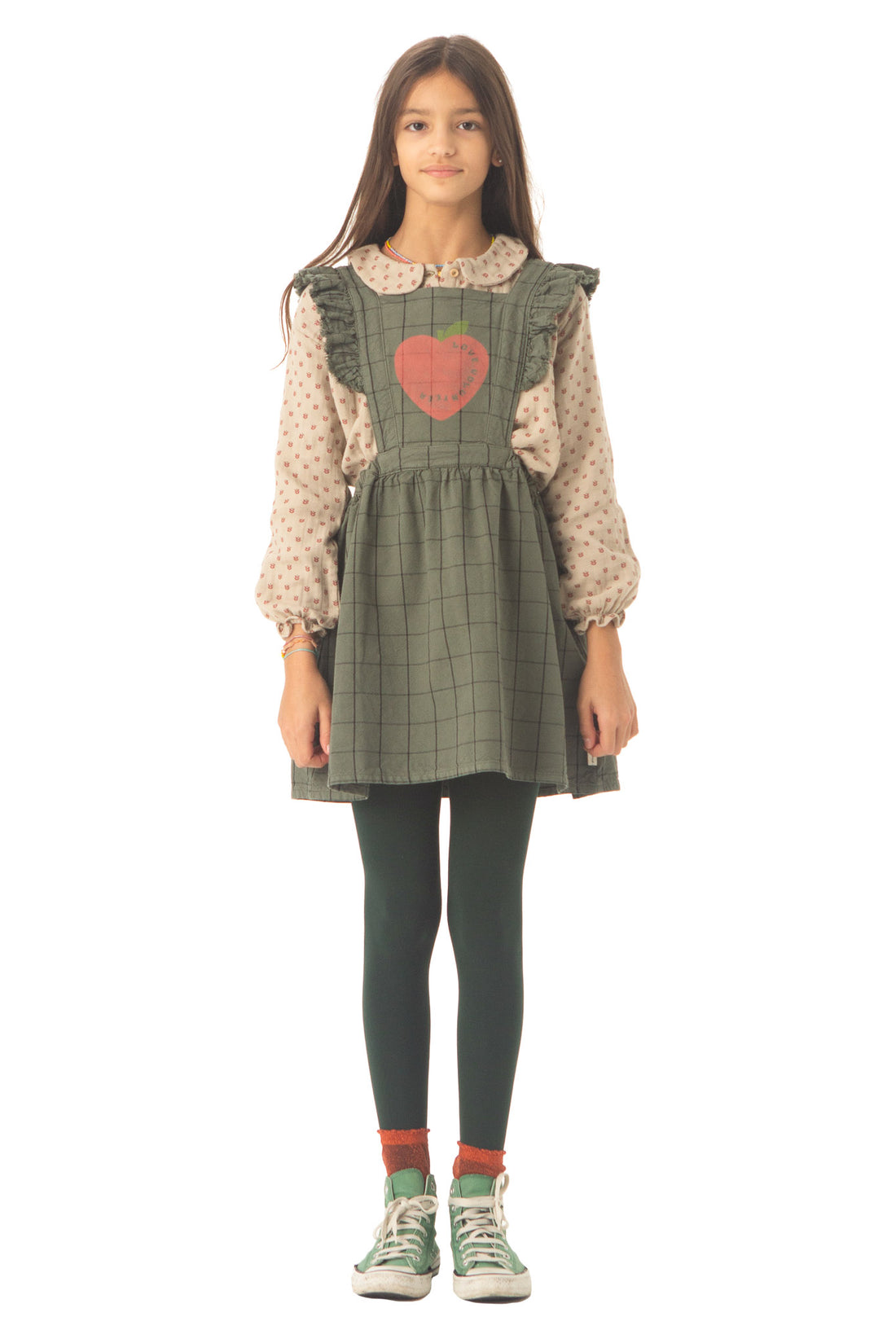 Piupiuchick Green Checkered Sleeveless Dress