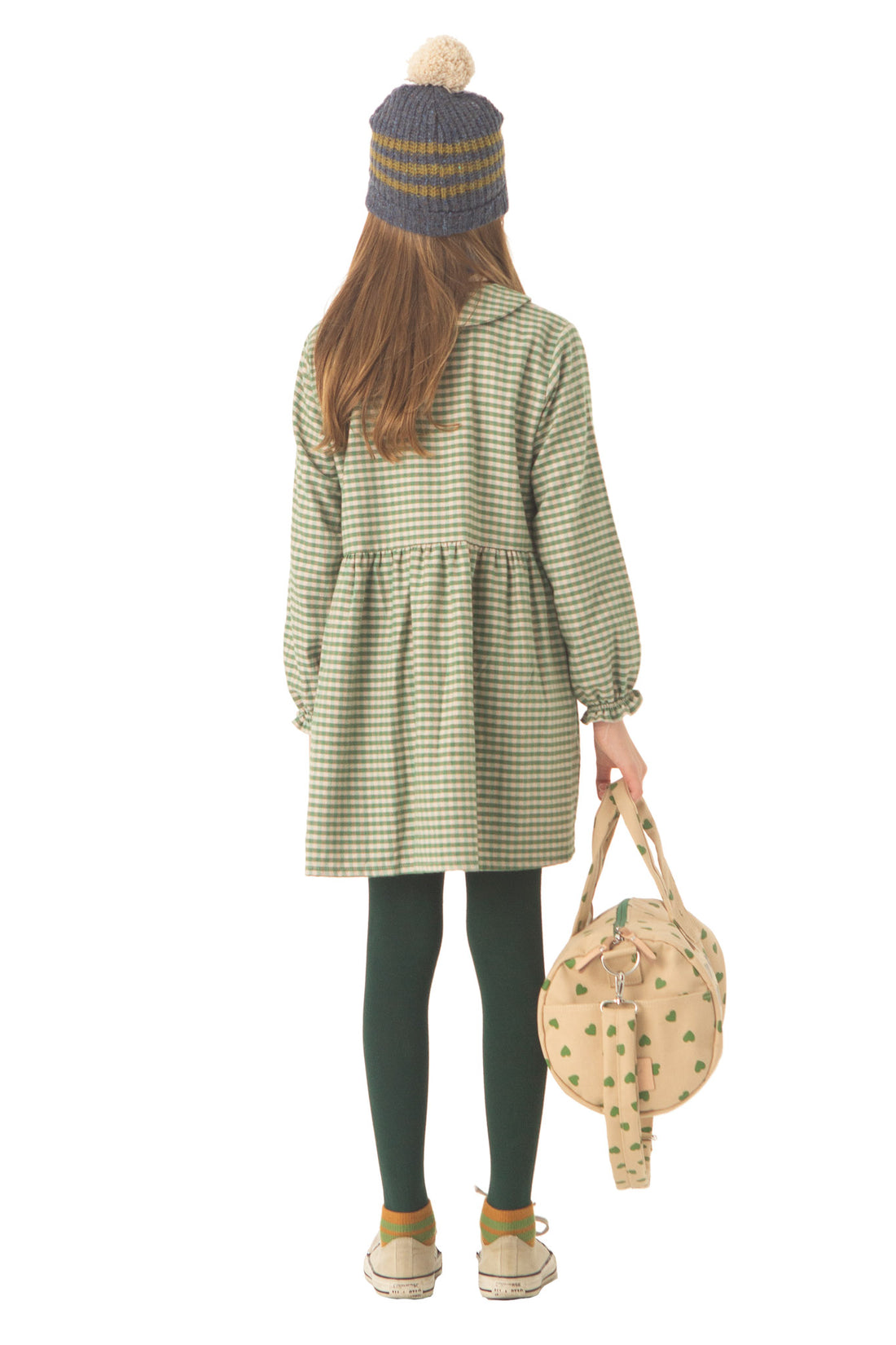 Piupiuchick Green Checkered Peter Pan Dress