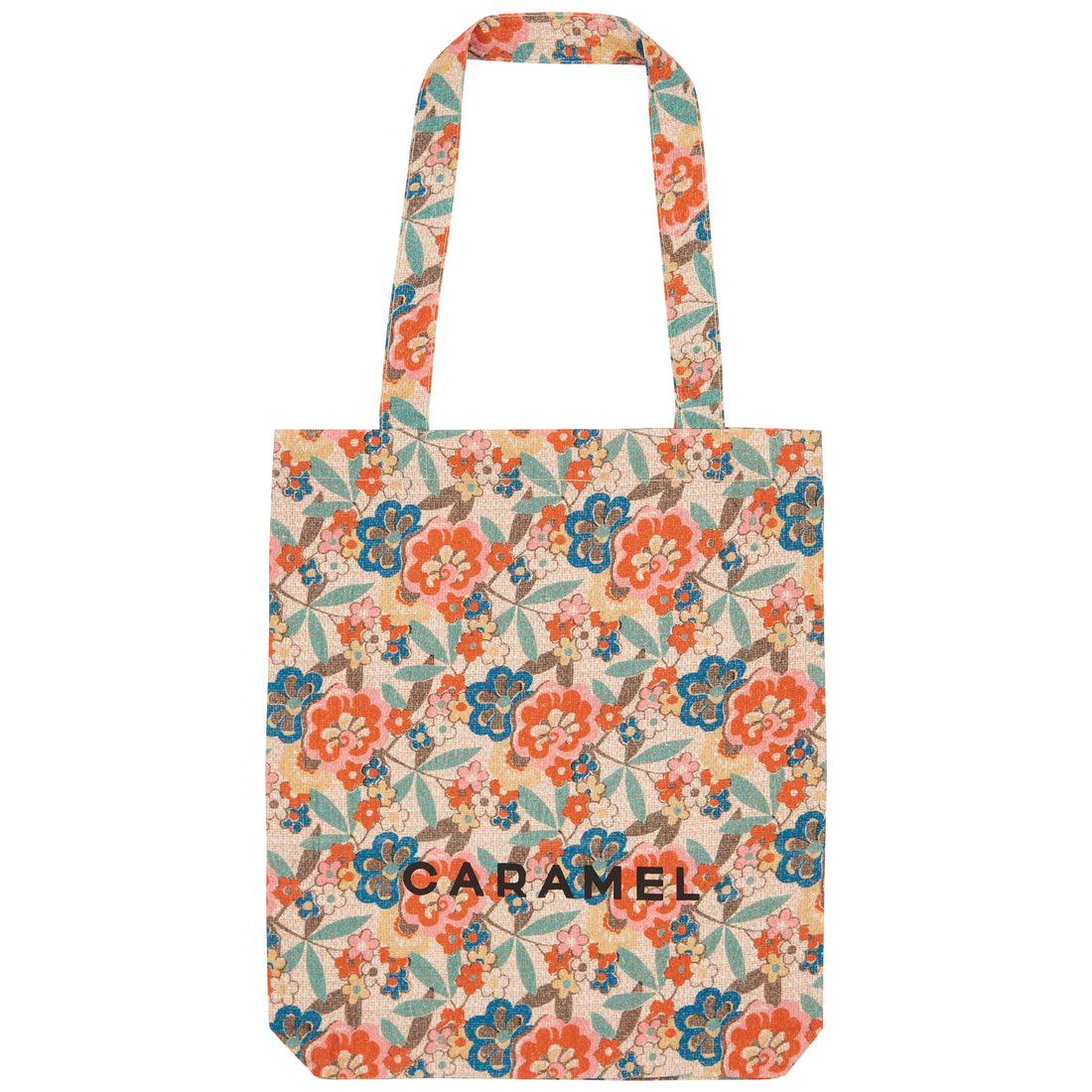 Caramel Vintage Floral Print Pluto Tote