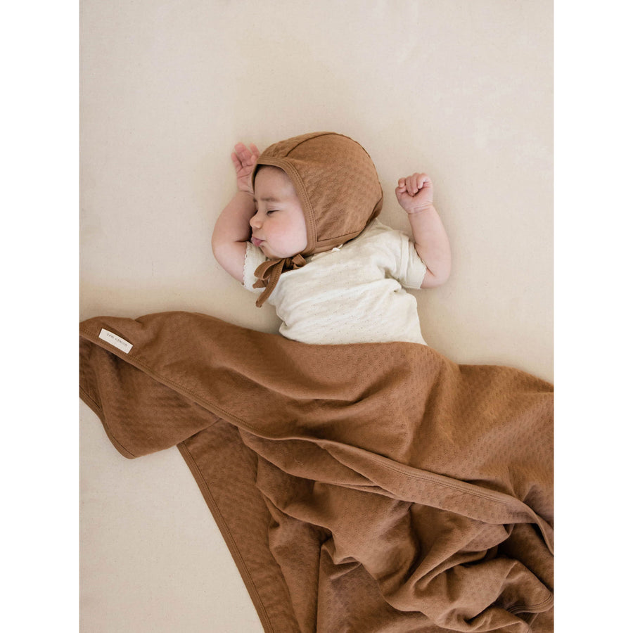 Quincy Mae Honey Organic Pointelle Baby Blanket