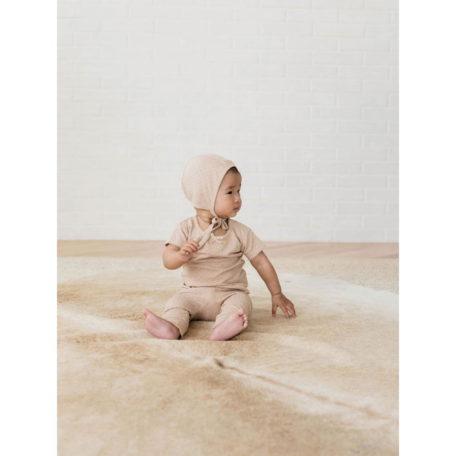 Quincy Mae Rose Organic Pointelle Baby Bonnet