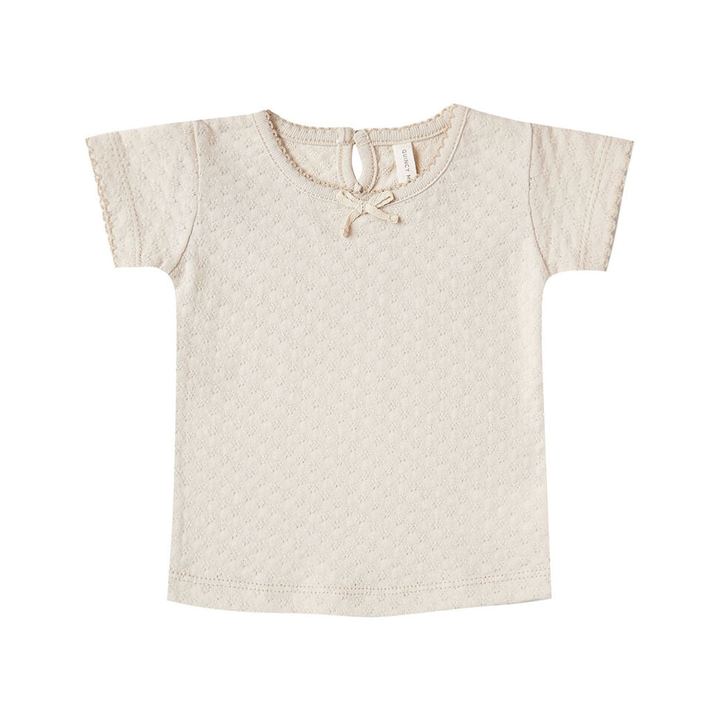 Quincy Mae Natural Pointelle Tee