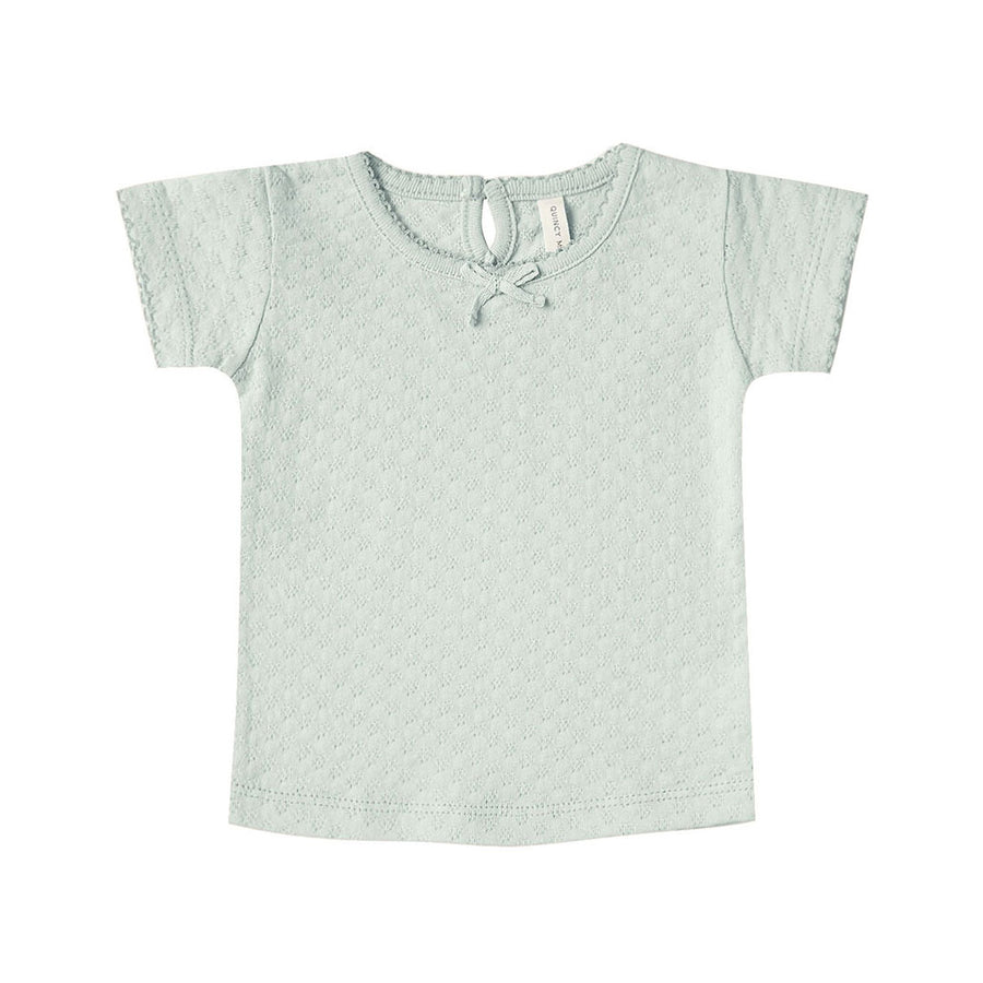 Quincy Mae Sea Glass Pointelle Tee