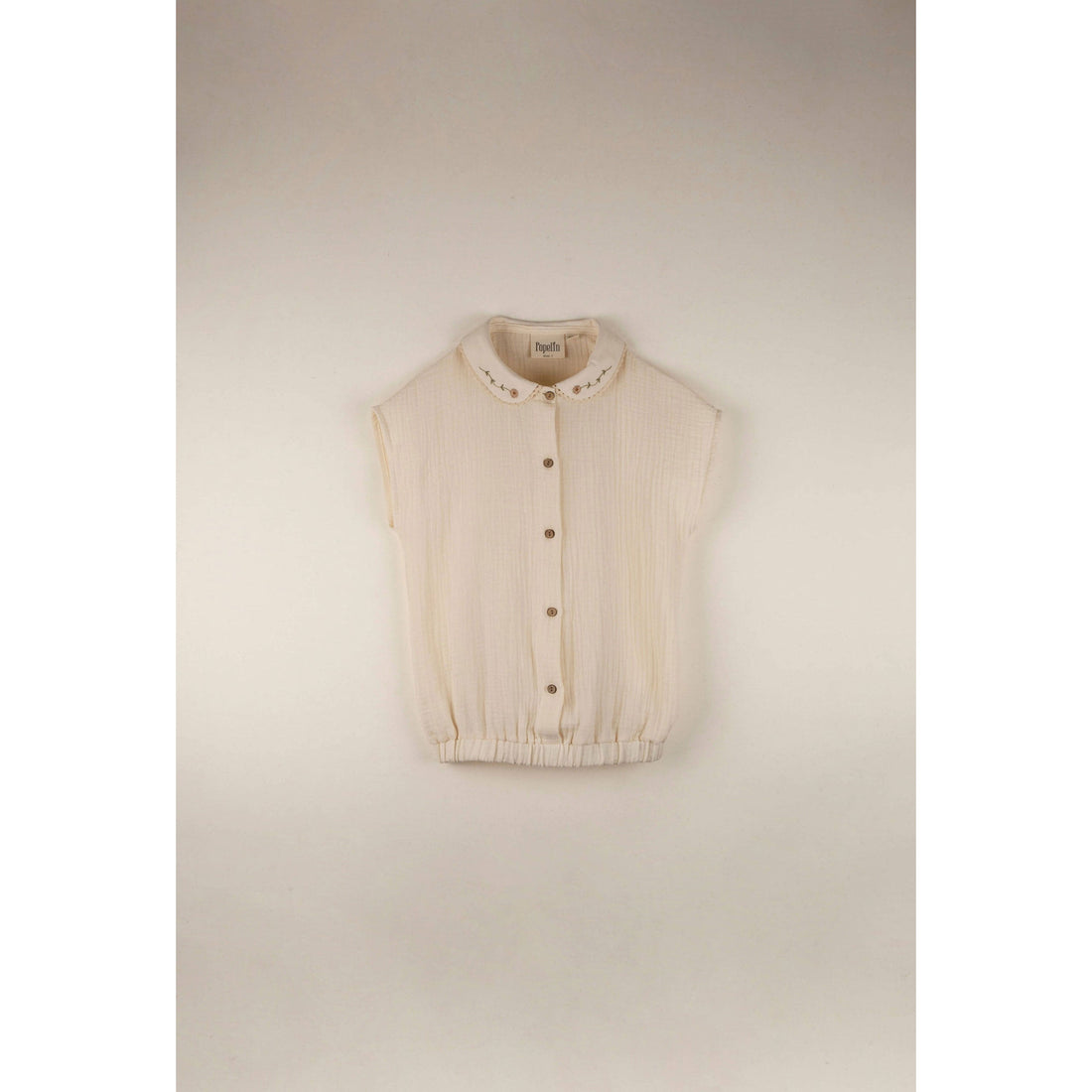 Popelin blouses Popelin Off White Embroidered Collar Blouse