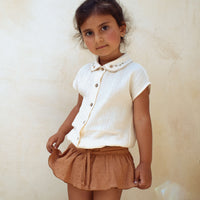 Popelin blouses Popelin Off White Embroidered Collar Blouse