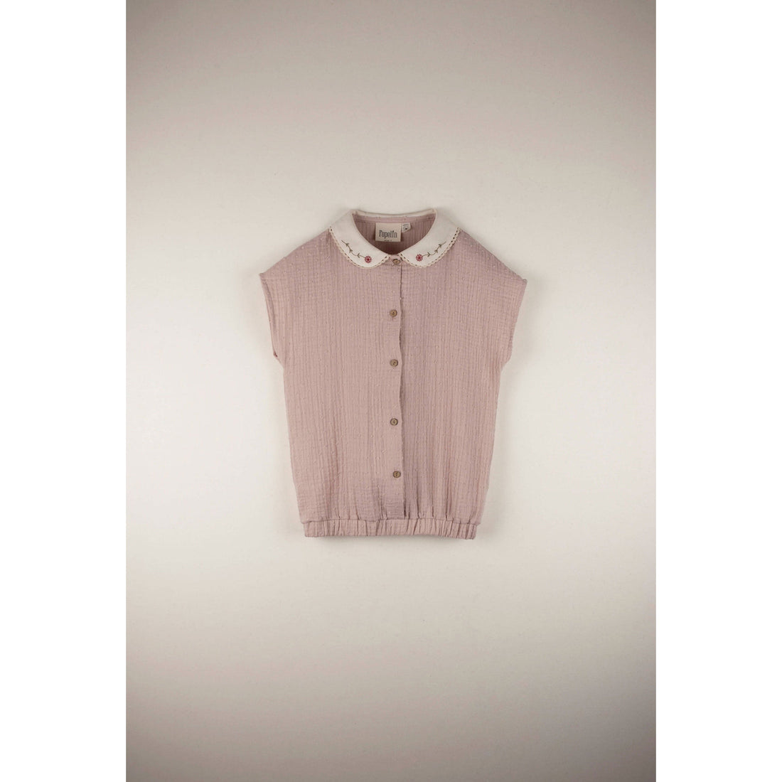 Popelin blouses Popelin Pink Embroidered Collar Blouse