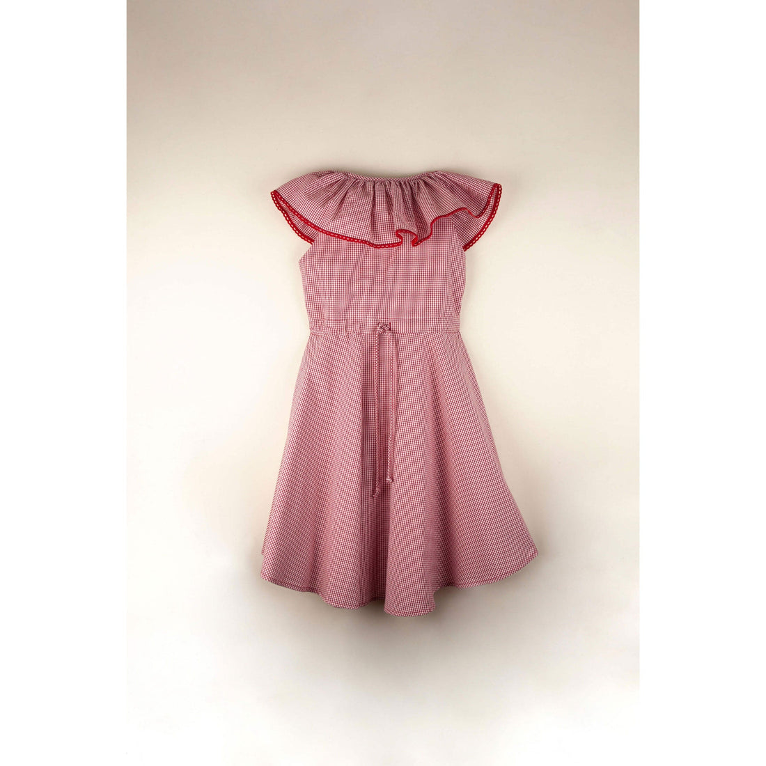 Popelin dresses Popelin Gingham Frilled Collar Dress