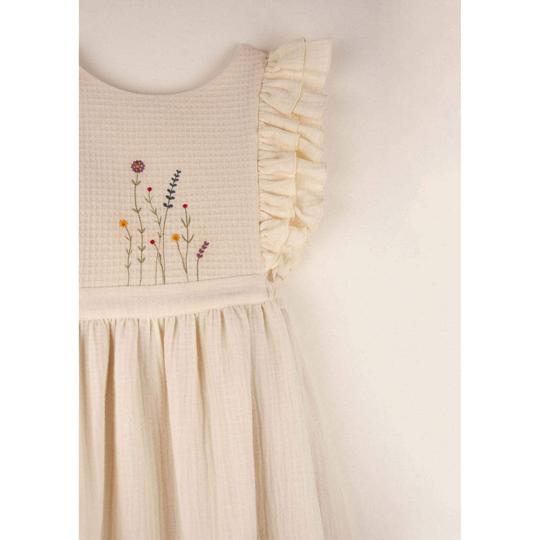 dearly embroidered mini dress Selaron Floral Embroidered Bib Dress – Orientique main image 0