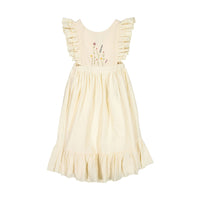Popelin dresses Popelin Off White Embroidered Bib Dress