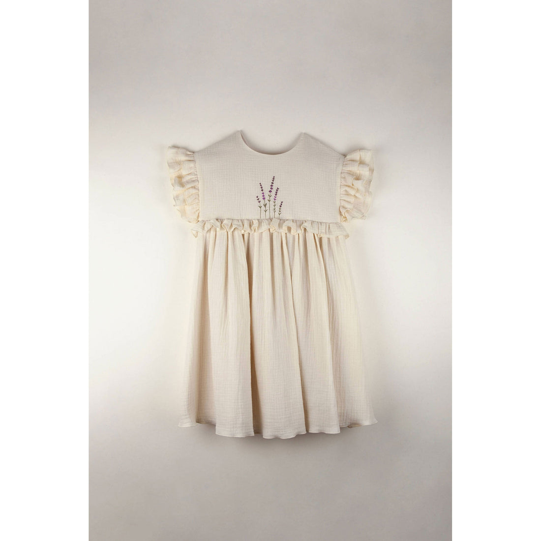 Popelin dresses Popelin Off White Embroidered Yoke Dress