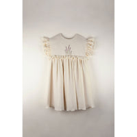 Popelin dresses Popelin Off White Embroidered Yoke Dress