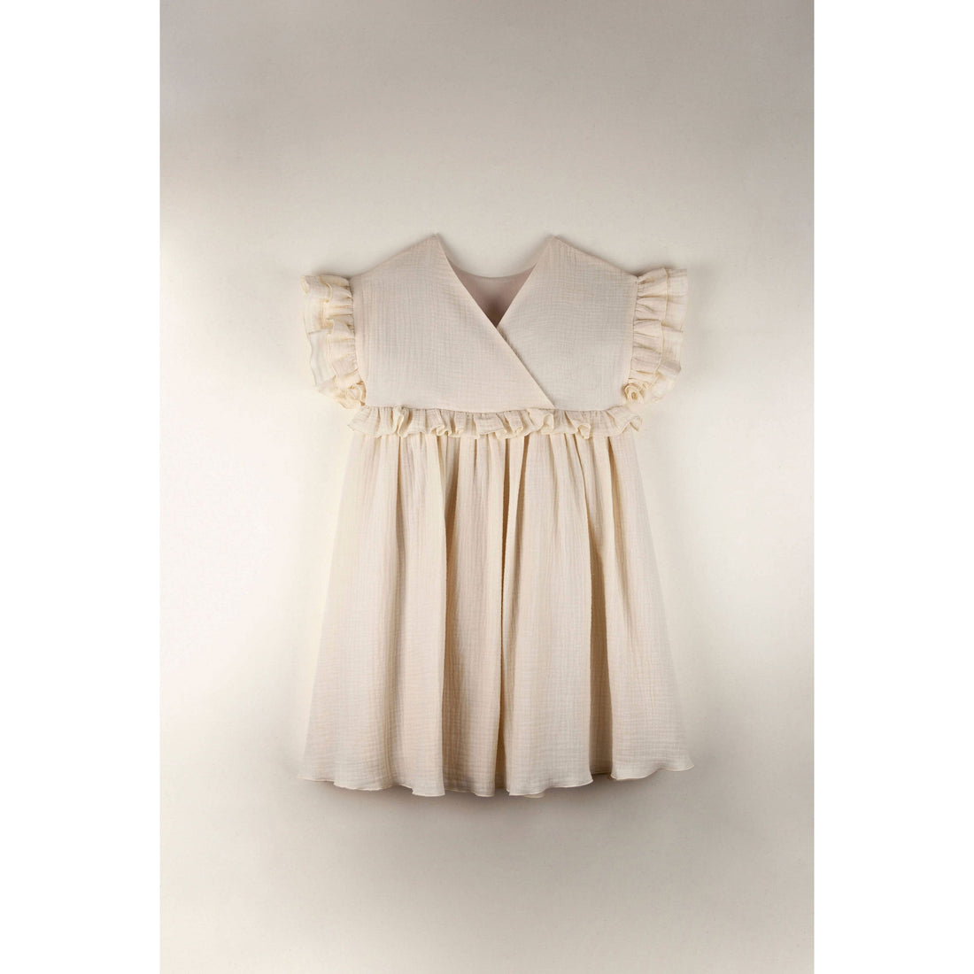 Popelin dresses Popelin Off White Embroidered Yoke Dress